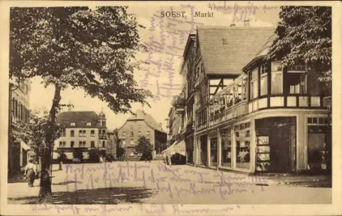 Ak Soest in Westfalen, Markt, Geschäft, Schaufenster