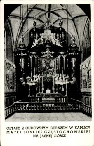 Ak Jasna Góra Lichtenberg Bogatynia Reichenau Niederschlesien, Kapelle der Muttergottes, Altar
