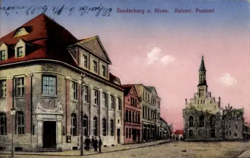 Ak Sønderborg Sonderburg Dänemark, Sonderburg a. Alsen, Kaiserl. Postamt