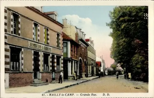 CPA Mailly le Camp Aube, Grande Rue, Hotel Europe