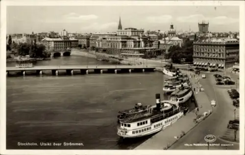 Ak Stockholm Schweden,  Strömmen, Blick über den Strömmen