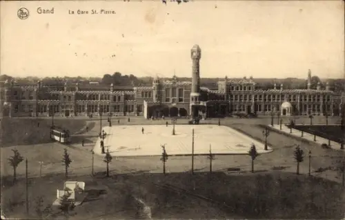 CPA Gand Flandre orientale, Gare St. Pierre