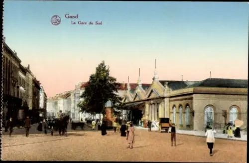 Ak Gand Gent Ostflandern, La Gare du Sud