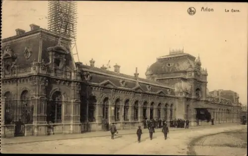 CPA Arlon Aarlen Wallonie Luxembourg, Gare