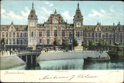 Ak Amsterdam Nordholland Niederlande, Bahnhof