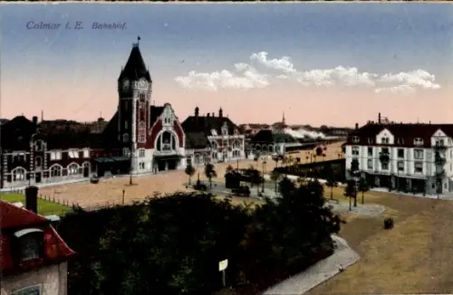 Ak Colmar Kolmar Elsass Haut Rhin, Bahnhof