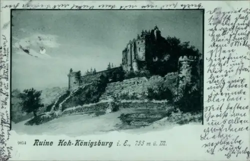 Mondschein Ak Orschwiller Orschweiler Elsass Bas Rhin, Hohkönigsburg, Ruine