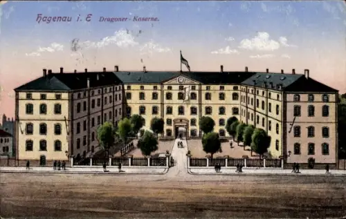 Ak Haguenau Hagenau im Elsass Bas Rhin, Dragoner-Kaserne