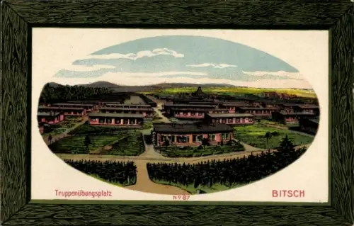 Passepartout Litho Bitche Bitsch Lothringen Moselle, Truppenübungsplatz