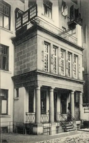 Ak Hamburg Borgfelde, Geschäftshaus des deutschen Bauarbeiterverbandes, Ausbau an der Hinterfront