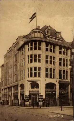 Ak Hamburg Mitte Neustadt, Blick auf Konditorei Cafe Hübner, Inh. Georg Hübner, Neuerwall 22