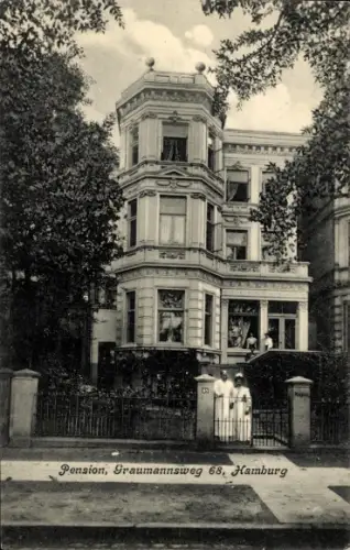 Ak Hamburg Nord Hohenfelde, Ansicht der Pension, Graumannsweg 68