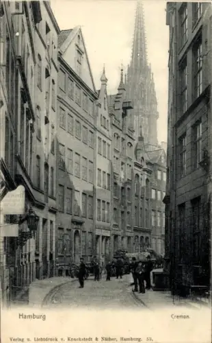 Ak Hamburg Mitte Altstadt, Straßenpartie auf der Insel Cremon, Buchdruckerei, Inh. Emil Korff