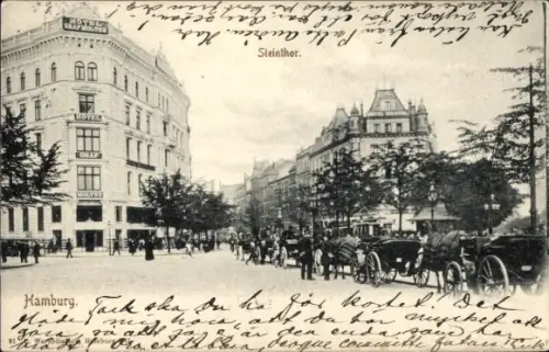 Ak Hamburg Mitte St. Georg, Steintor, Hotel Graf Moltke, Hotel Bristol, Große Allee, Steindamm
