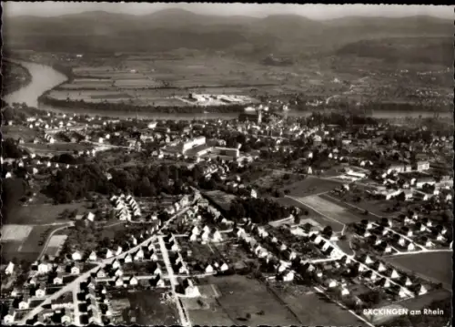 Ak Bad Säckingen am Hochrhein, Luftaufnahme von Säckingen, Rhein, Häuser, Landschaft