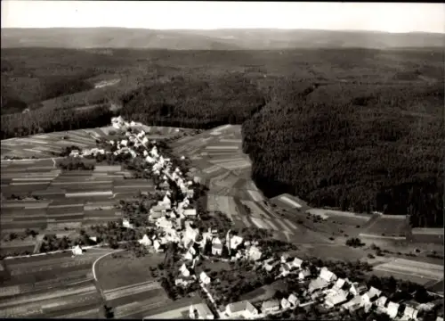 Ak Simmersfeld im Schwarzwald, Luftaufnahme von  Schwarzwald, Felder, Wälder, Dörfer