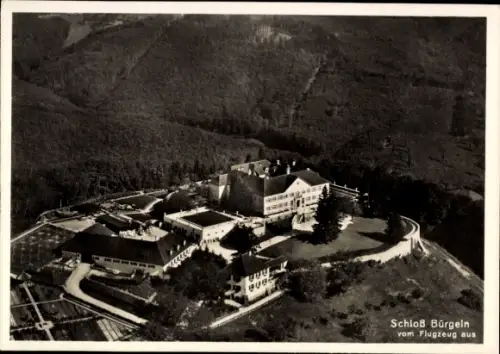 Ak Obereggenen Schliengen im Schwarzwald, Schloss Bürgeln,  Luftaufnahme (vom Flugzeug aus)