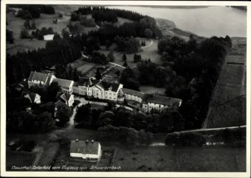 Ak Clausthal Zellerfeld im Oberharz, Fliegeraufnahme, Schwarzenbach