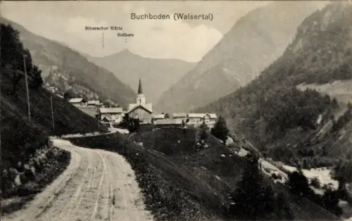 Ak Buchboden Vorarlberg, Gesamtansicht, Rothorn, Walsertal
