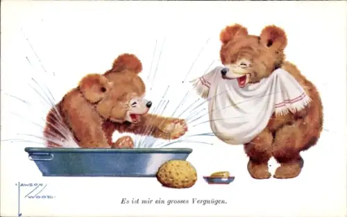 Künstler Ak Wood, Lawson, Es ist mir ein großes Vergnügen, Bären, Primus 2533
