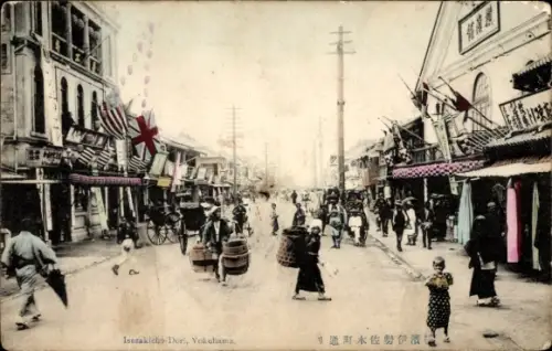 Ak Yokohama Präf Kanagawa Japan, Isezakicho dori