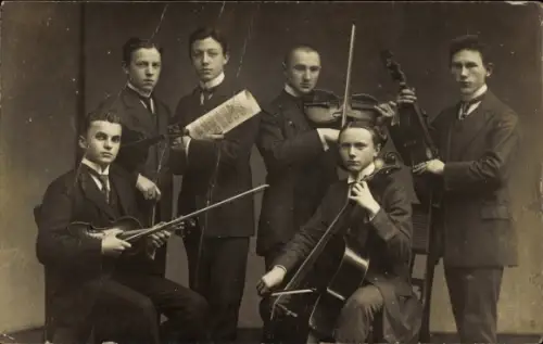 Foto Ak Orchester, Musiker, Musikinstrumente