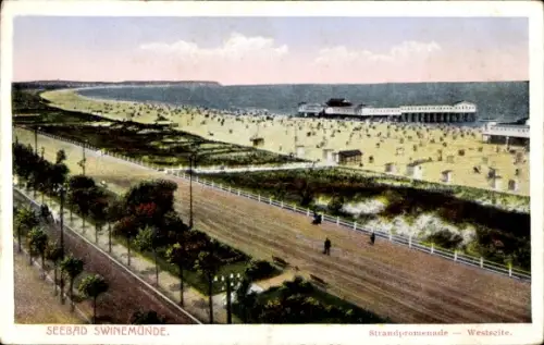 Ak Świnoujście Swinemünde Pommern, Strandpromenade