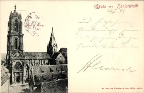 Ak Sélestat Schlettstadt Elsass Bas Rhin, Kirche