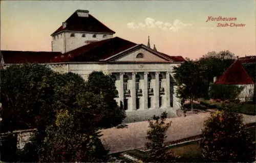 Ak Nordhausen am Harz, Stadttheater