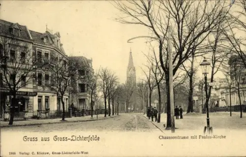 Ak Berlin Steglitz Groß Lichterfelde, Chausseestraße, Paulus-Kirche