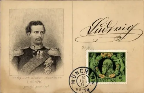 Ak König Ludwig II. von Bayern