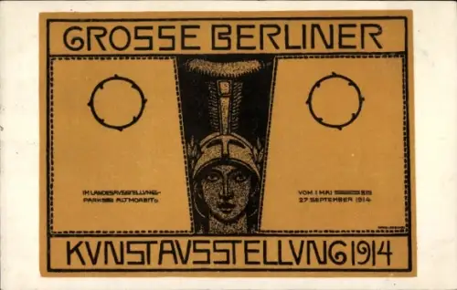 Jugendstil Künstler Ak Große Berliner Kunstausstellung 1914, Landesausstellungspark Altmoabit