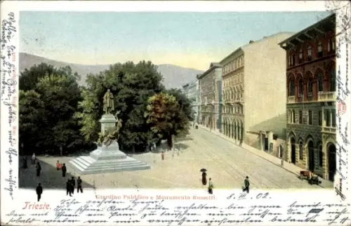 Ak Triest Friuli Venezia Giulia, Giardino Pubblico e Monumento Rossetti