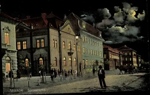 Mondschein Ak Szolnok Ungarn, Gorove-utca