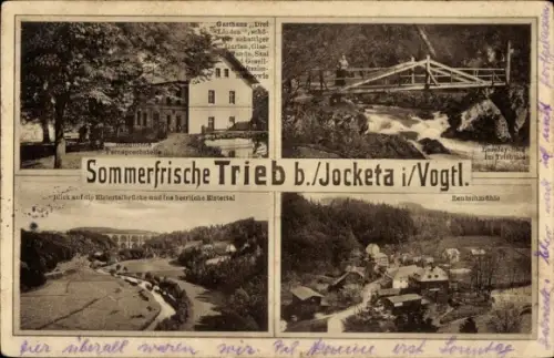 Ak Trieb Jocketa Pöhl Vogtland, Rentschmühle, Gasthaus Drei Linden