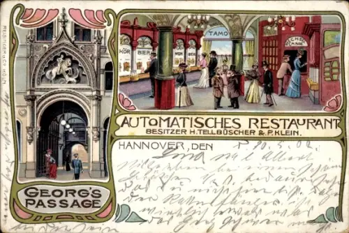 Ak Hannover in Niedersachsen, Automatisches Restaurant, Georgs Passage