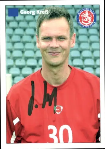 Autogrammkarte Trainer Georg Kreß, Wuppertaler SV, Autogramm