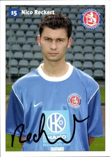 Autogrammkarte Fußballer Nico Reckert, SV Wuppertal, Autogramm