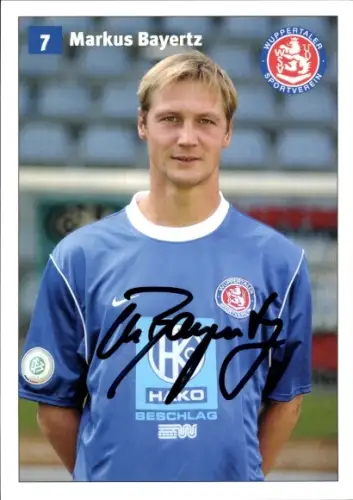 Autogrammkarte Fußballer Markus Bayertz, SV Wuppertal, Autogramm