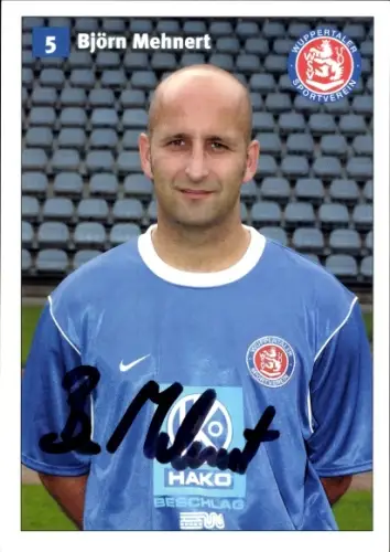 Autogrammkarte Fußballer Björn Mehnert, SV Wuppertal, Autogramm