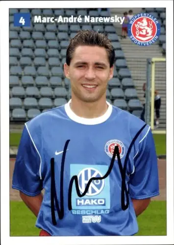 Autogrammkarte Fußballer Marc André Narewsky, Wuppertaler SV, Autogramm