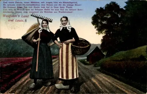 Ak Westfalen, Zwei Bäuerinnen, Tracht