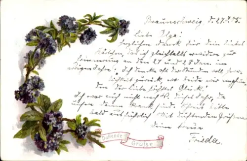 Litho Duftende Grüße, Blumen