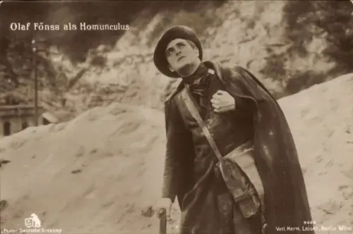 Ak Schauspieler Olaf Fönss als Homunculus, Filmszene