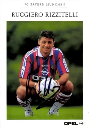 Autogrammkarte Fußballspieler Ruggiero Rizzitelli, FC Bayern München, Autogramm