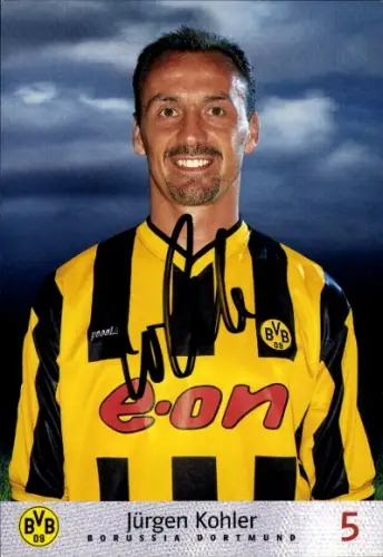 Autogrammkarte Fußballspieler Jürgen Kohler, BVB 09, Autogramm