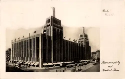 Ak Berlin Neukölln, Hermannplatz, Karstadt-Haus