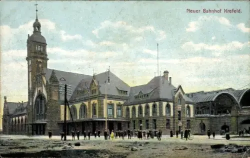 Ak Krefeld am Niederrhein, Neuer Bahnhof