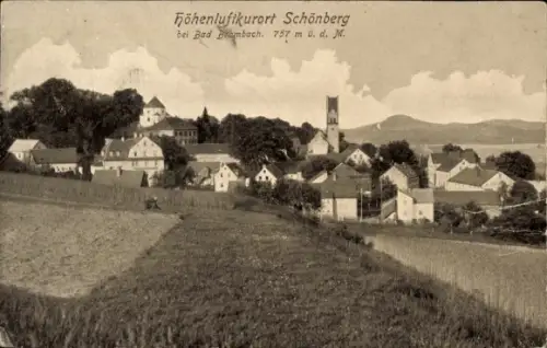 Ak Schönberg Bad Brambach im Vogtland, Höhenluftkurort Schönberg bei Bad Brambach, Ortsansicht, K