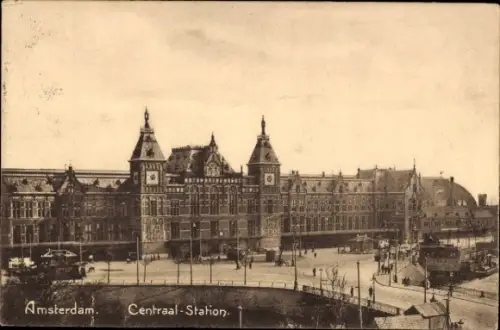 Ak Amsterdam Nordholland Niederlande, Hauptbahnhof